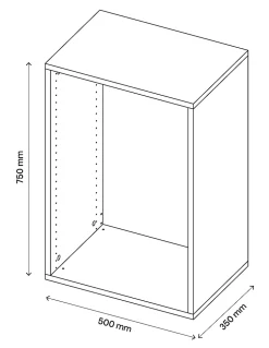 Caisson noir GoodHome Atomia H. 75 x L. 50 x P. 35 cm
