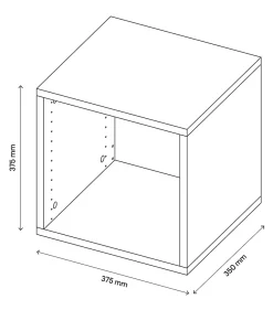 Caisson noir GoodHome Atomia H. 37 x L. 37 x P. 35 cm