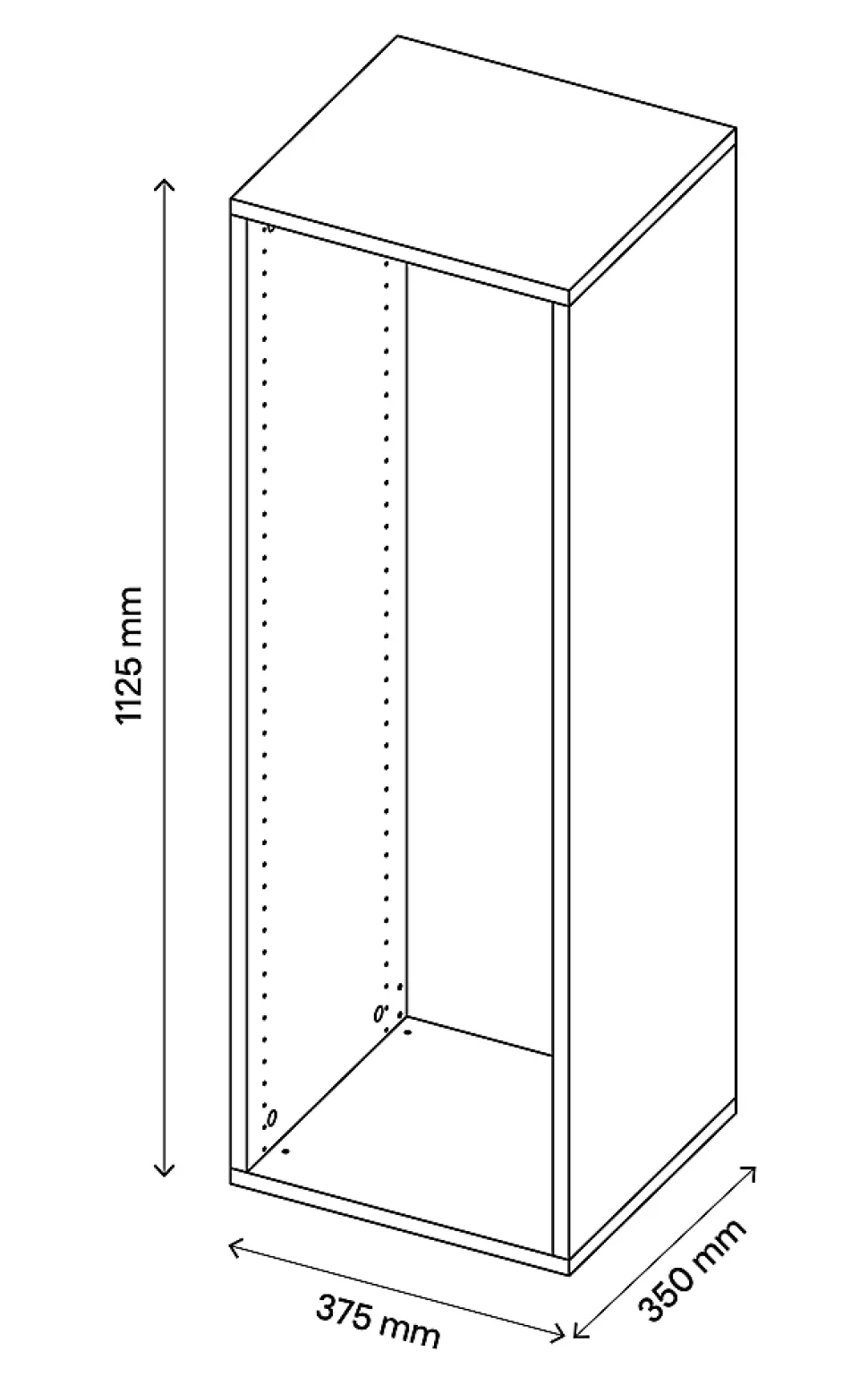 Caisson noir GoodHome Atomia H. 112,5 x L. 37 x P. 35 cm