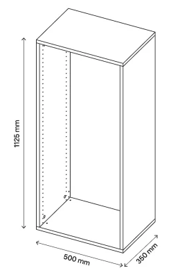 Caisson noir GoodHome Atomia H. 112,5 x L. 50 x P. 35 cm