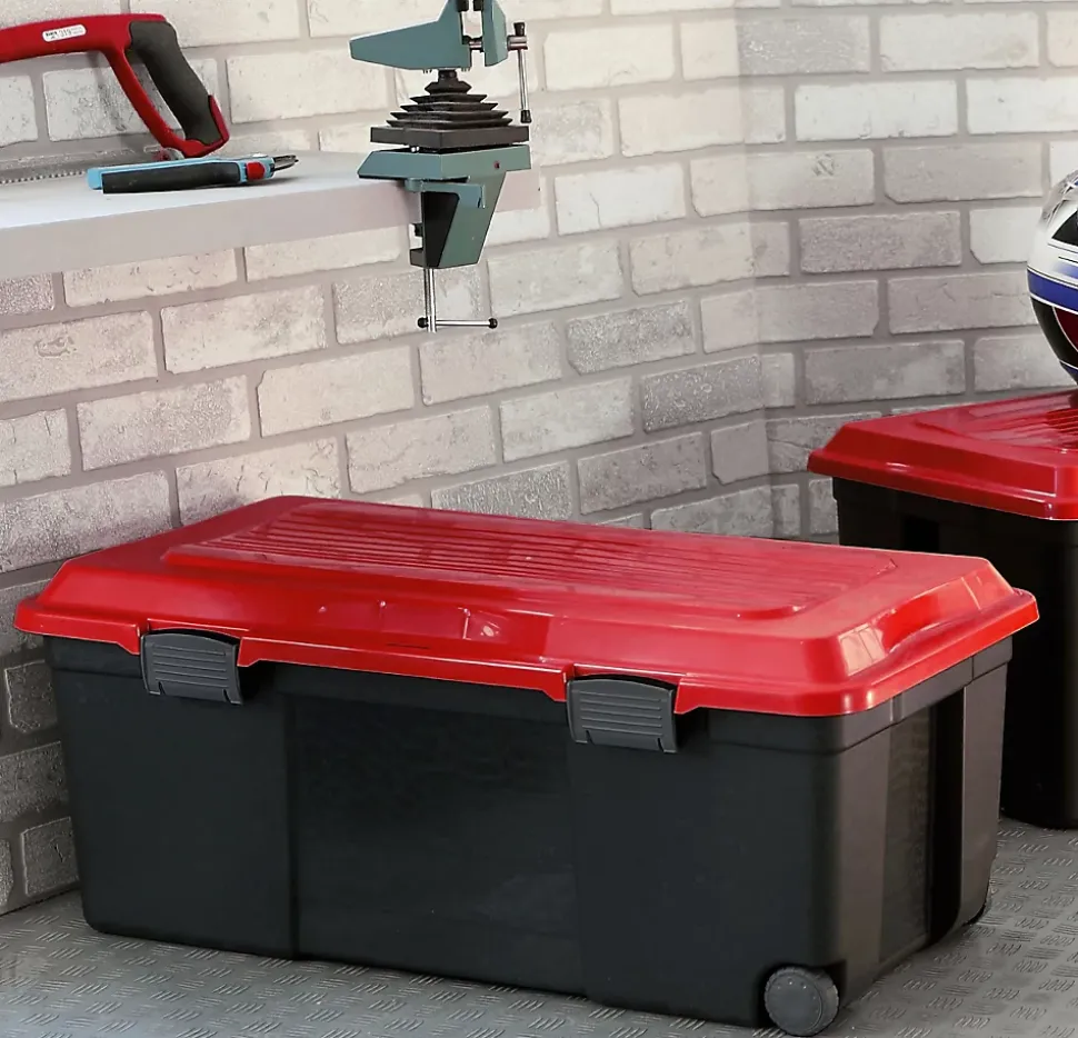 Camper bricolage noir et rouge 75 L vendu par 3 pièces