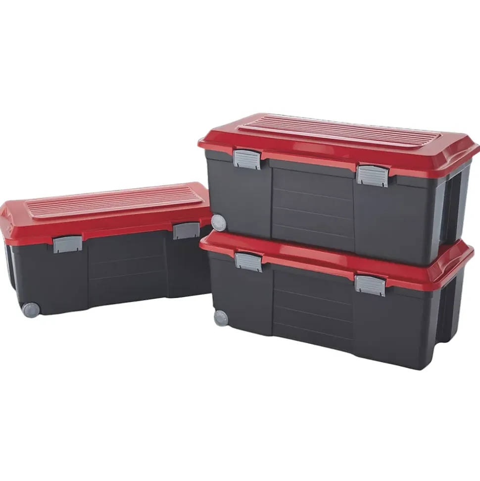 Camper bricolage noir et rouge 75 L vendu par 3 pièces