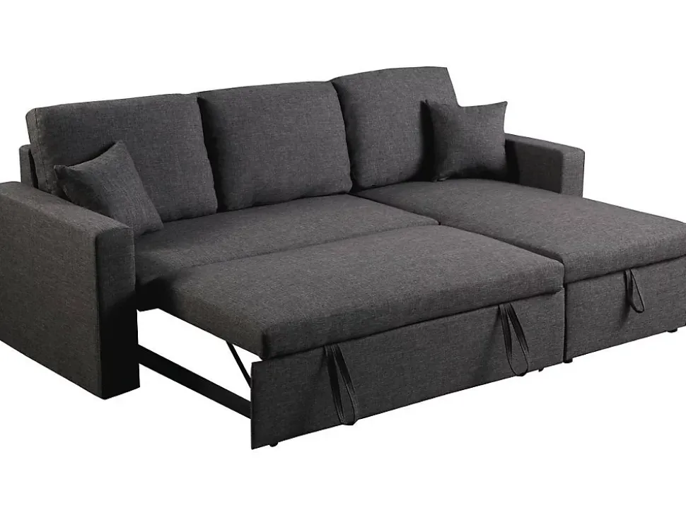 Canapé d'angle convertible réversible avec coffre "Alain" 3 places Gris