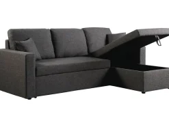 Canapé d'angle convertible réversible avec coffre "Alain" 3 places Gris