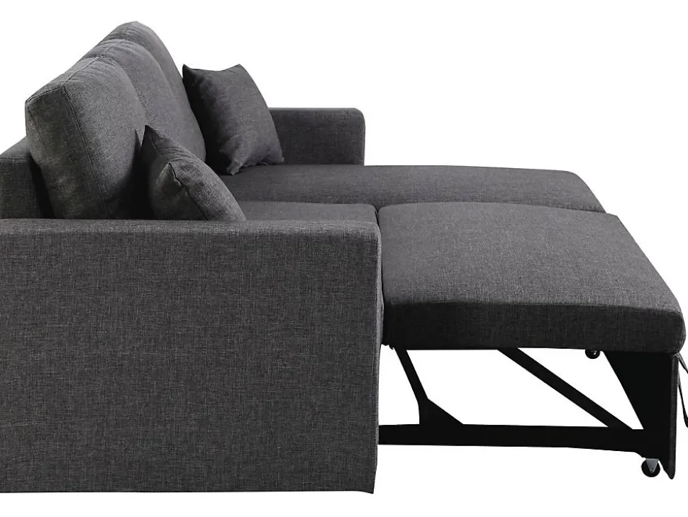 Canapé d'angle convertible réversible avec coffre "Alain" 3 places Gris