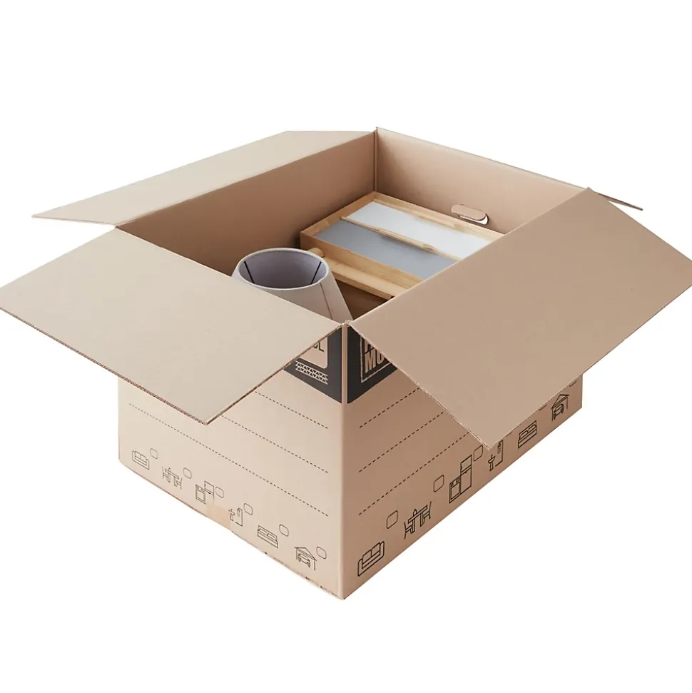 Carton de déménagement vendu par 10 XXL avec poignées H. 50 x L. 80 x l. 60 cm, capacité 240 L Pack and Move