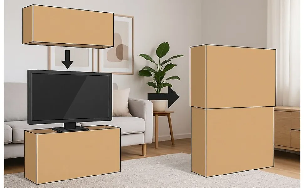carton demenagement ecran ou cadre ajustables l 100 x l 15 x h 90 160 cm