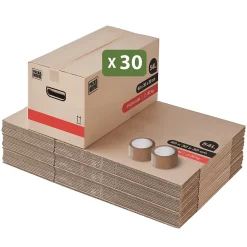 Cartons déménagement premium 54L (60 x 30 x 30 cm) et adhésifs offerts