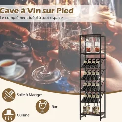 Casier à Bouteilles pour 16 Bouteilles, Anti-Basculement, Industriel, pour Cuisine, Bar, Salle à Manger