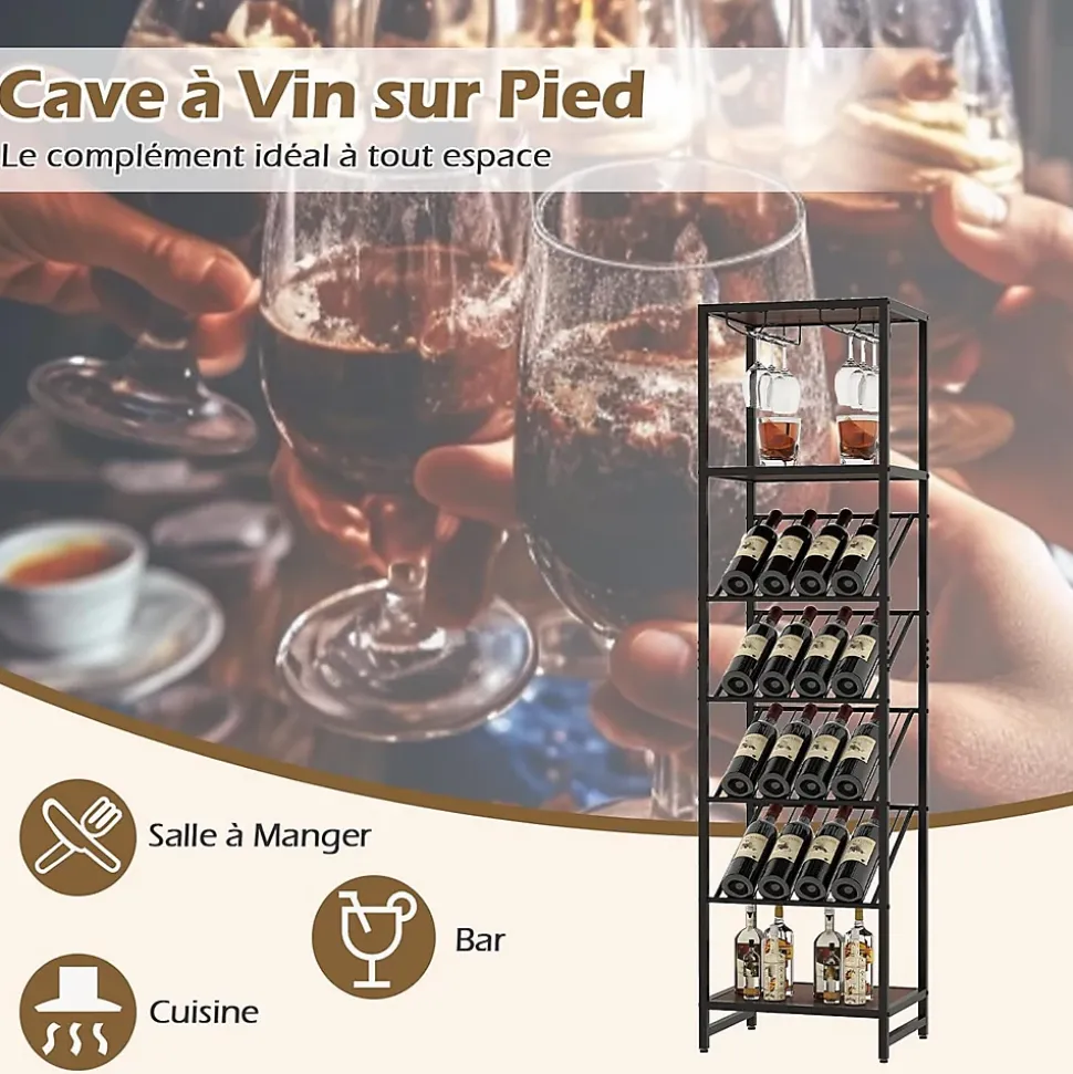 Casier à Bouteilles pour 16 Bouteilles, Anti-Basculement, Industriel, pour Cuisine, Bar, Salle à Manger