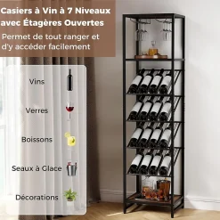 Casier à Bouteilles pour 16 Bouteilles, Anti-Basculement, Industriel, pour Cuisine, Bar, Salle à Manger