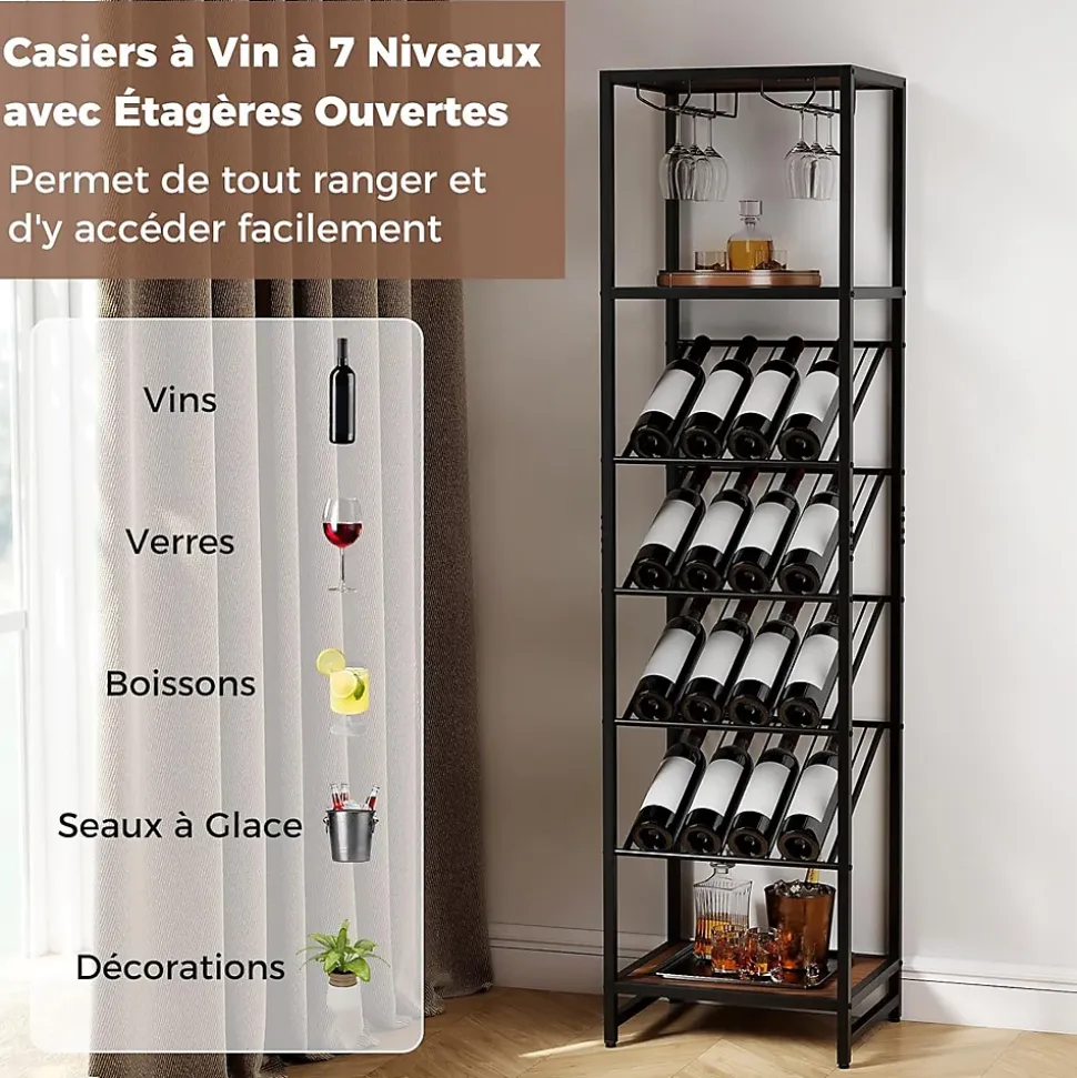 Casier à Bouteilles pour 16 Bouteilles, Anti-Basculement, Industriel, pour Cuisine, Bar, Salle à Manger
