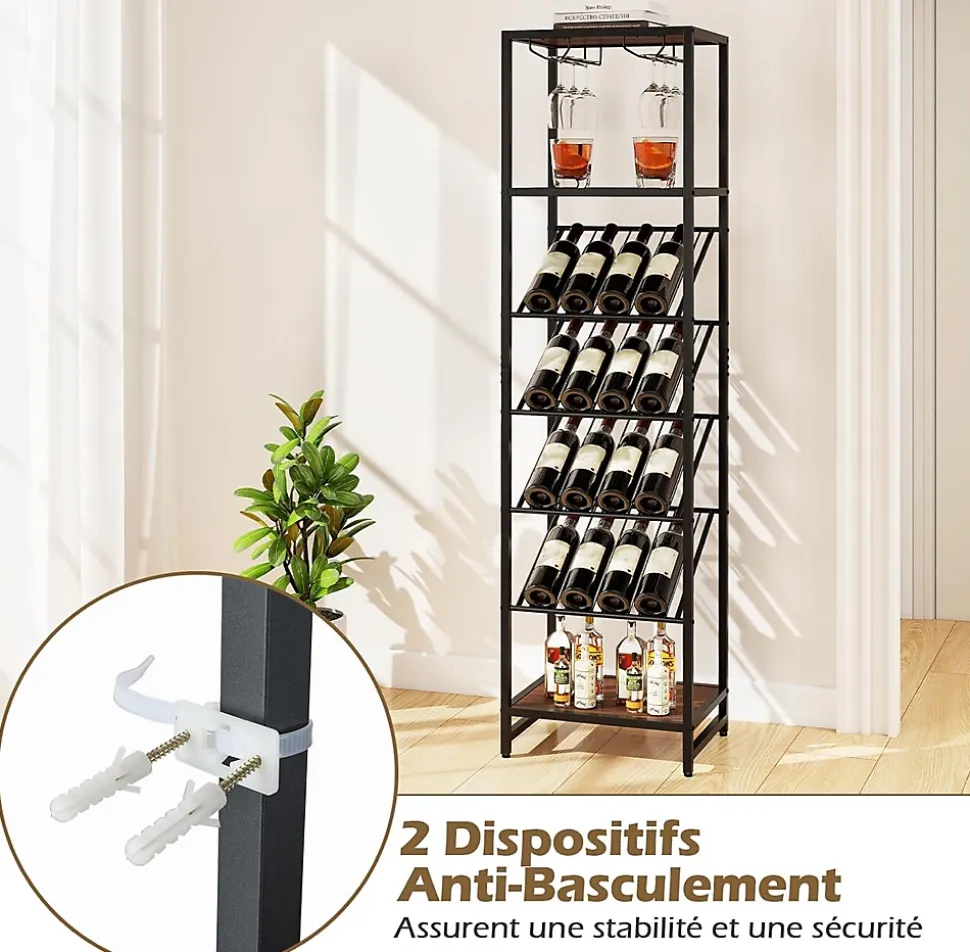 Casier à Bouteilles pour 16 Bouteilles, Anti-Basculement, Industriel, pour Cuisine, Bar, Salle à Manger