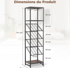 Casier à Bouteilles pour 16 Bouteilles, Anti-Basculement, Industriel, pour Cuisine, Bar, Salle à Manger