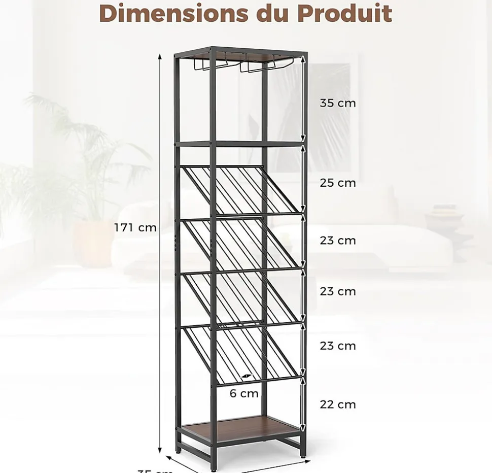 Casier à Bouteilles pour 16 Bouteilles, Anti-Basculement, Industriel, pour Cuisine, Bar, Salle à Manger