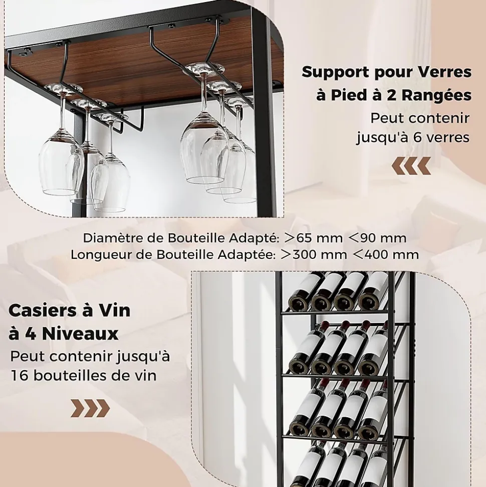 Casier à Bouteilles pour 16 Bouteilles, Anti-Basculement, Industriel, pour Cuisine, Bar, Salle à Manger