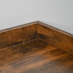 Casier à vin design industriel étagère à bouteilles 9 bouteilles support verres à vin intégré métal noir aspect vieux bois veinage