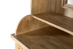 Casier à vin en bois de manguier avec miroir central