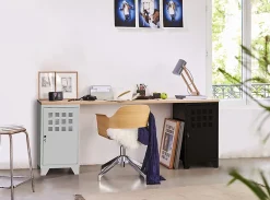 Casier de bureau en métal 1 porte avec pieds Snor blanc H. 74 x L. 40 cm