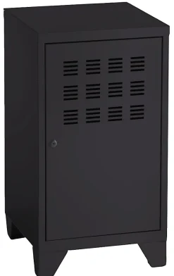 Casier de bureau en métal 1 porte avec pieds Snor noir H. 74 x L. 40 cm
