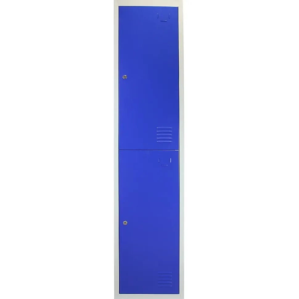 Casier de Rangement de 2 Portes en Acier Bleu