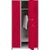 Casier de Rangement de 3 Portes en Acier Rouge