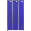 Casier de Rangement de 3 Portes en Acier Bleu