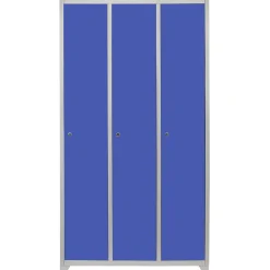 Casier de Rangement de 3 Portes en Acier Bleu