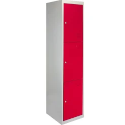 Casier de Rangement de 3 Portes en Acier Rouge