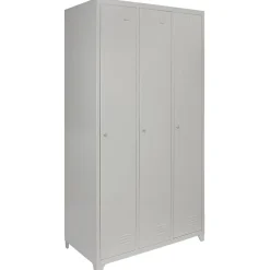 Casier de Rangement de 3 Portes en Acier Gris