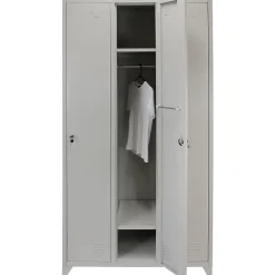 Casier de Rangement de 3 Portes en Acier Gris