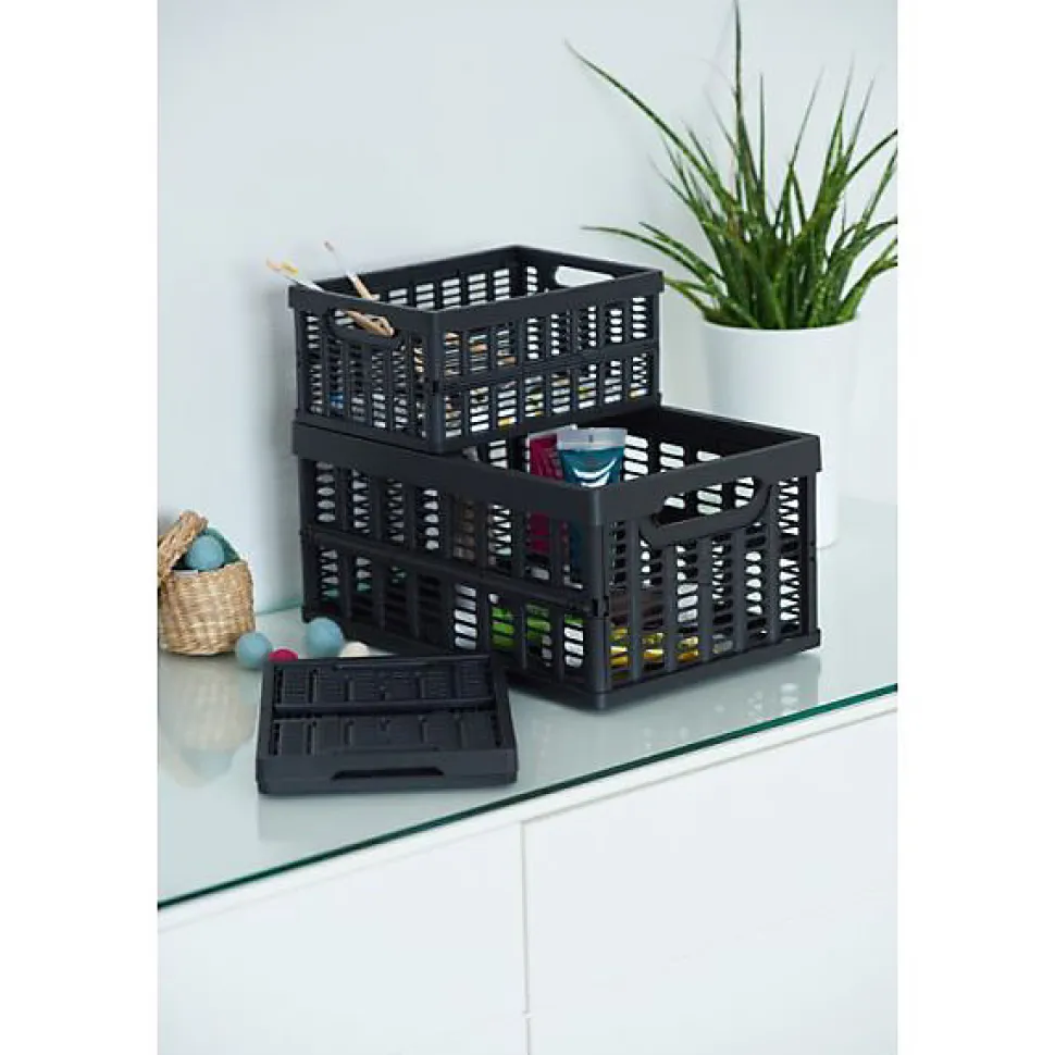 Casier pliant en plastique recyclé 32,5 litres - Noir