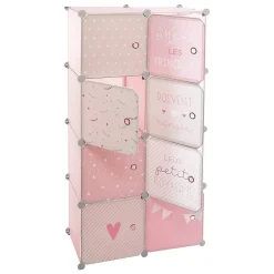 Casiers de rangement enfant Penderie - rose 65x125 cm - Atmosphera