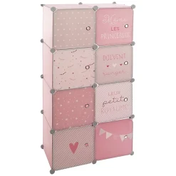 Casiers de rangement enfant Penderie - rose 65x125 cm - Atmosphera