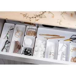 Casiers modulables transparents pour tiroir - 30 x 20 x 6 cm