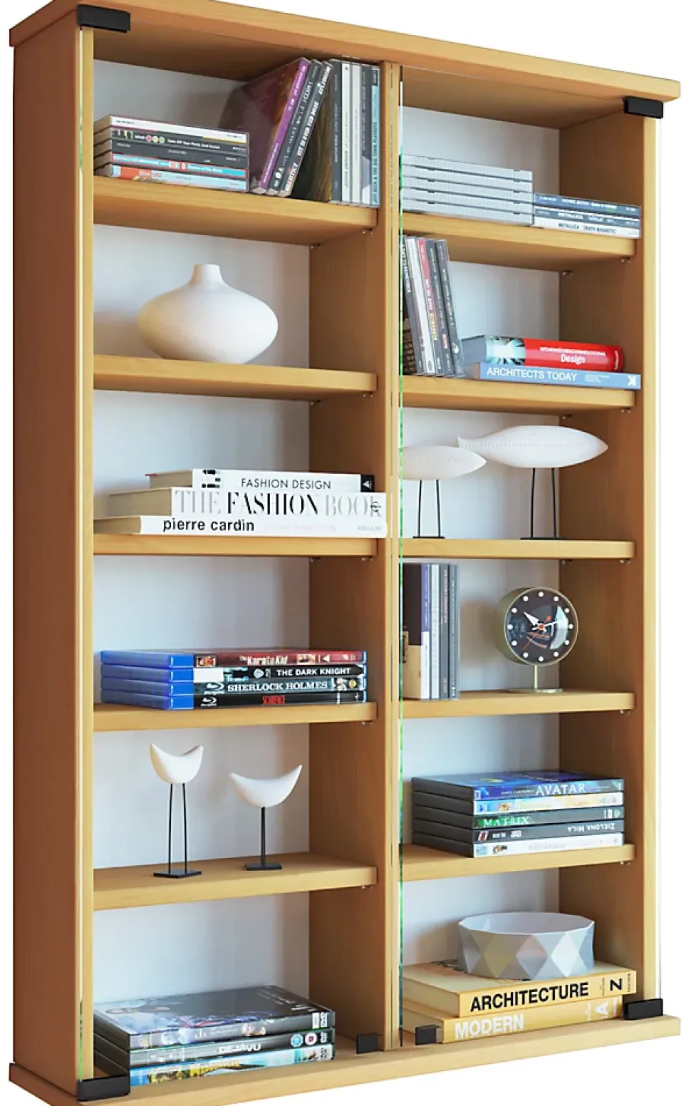 CD DVD Wandregal Schrank Zuntisa Glastür