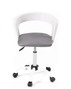 Chaise Bureau Roulettes Accoudoirs Assise Rembourée Hauteur Réglable Pivotant AYA (blanc-gris)