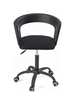 Chaise Bureau Roulettes Souples Accoudoirs Assise Rembourée Hauteur Réglable Pivotant AYA (noir)