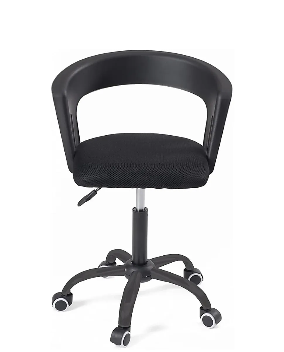 Chaise Bureau Roulettes Souples Accoudoirs Assise Rembourée Hauteur Réglable Pivotant AYA (noir)