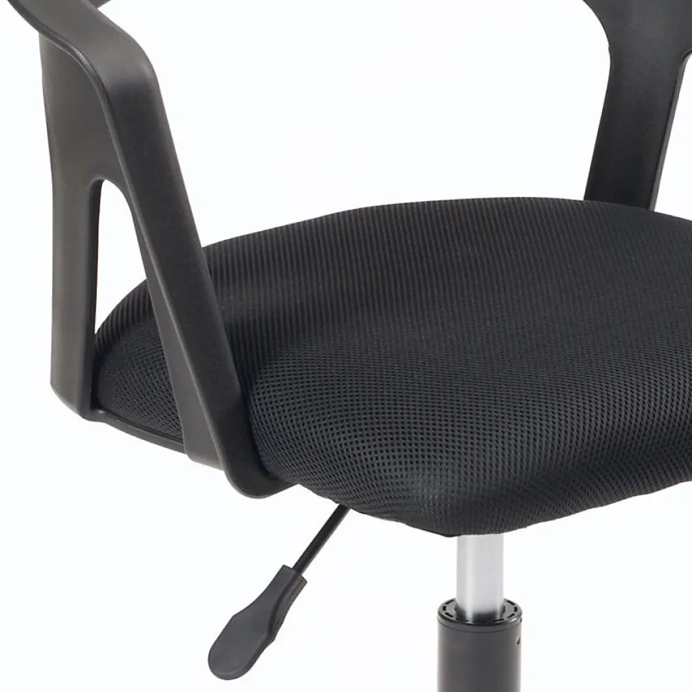 Chaise Bureau Roulettes Souples Accoudoirs Assise Rembourée Hauteur Réglable Pivotant AYA (noir)