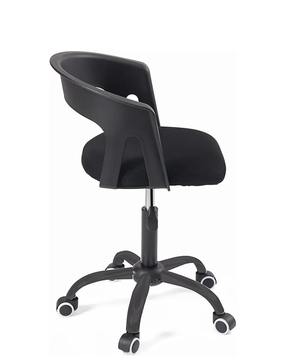 Chaise Bureau Roulettes Souples Accoudoirs Assise Rembourée Hauteur Réglable Pivotant AYA (noir)