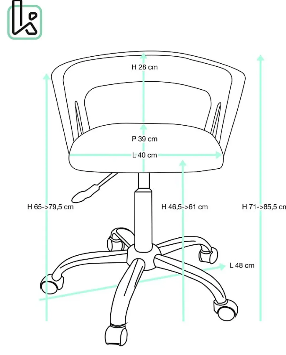 Chaise Bureau Roulettes Souples Accoudoirs Assise Rembourée Hauteur Réglable Pivotant AYA (noir)