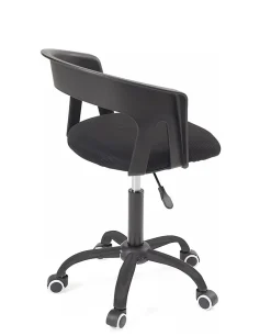 Chaise Bureau Roulettes Souples Accoudoirs Assise Rembourée Hauteur Réglable Pivotant AYA (noir)