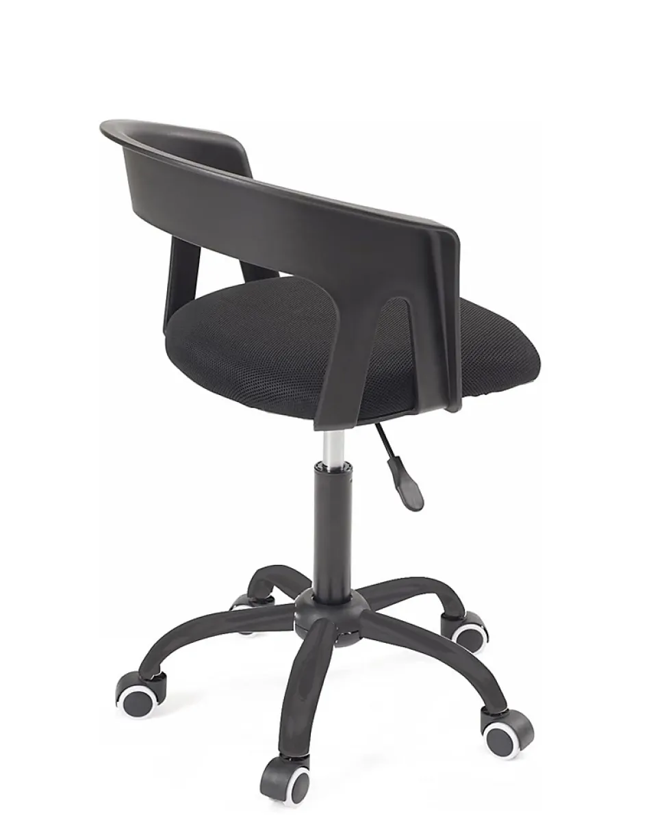 Chaise Bureau Roulettes Souples Accoudoirs Assise Rembourée Hauteur Réglable Pivotant AYA (noir)