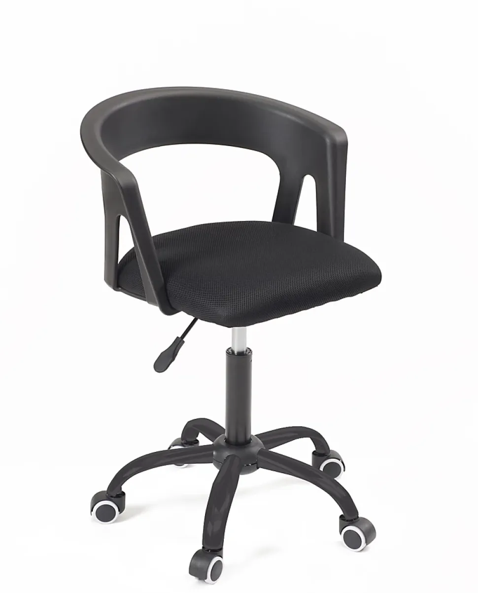 Chaise Bureau Roulettes Souples Accoudoirs Assise Rembourée Hauteur Réglable Pivotant AYA (noir)