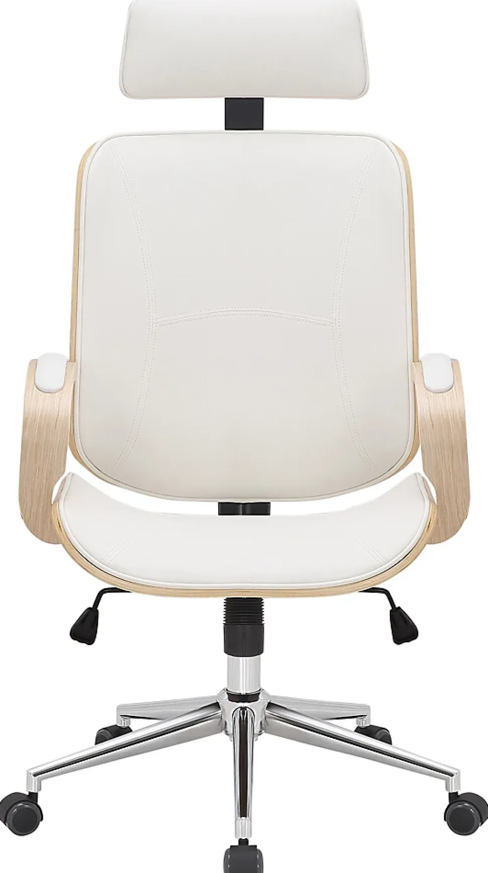 Chaise Dayton similicuir, appui-tête, pivotante 360 , réglable hauteur Nature/Blanc