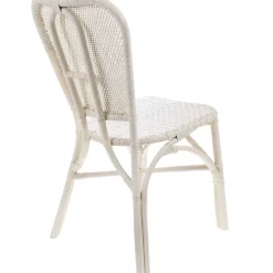 Chaise de bistrot blanche en rotin