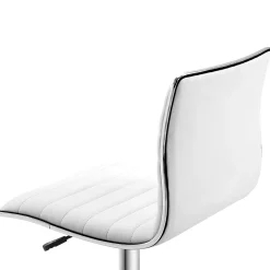 Chaise de Bureau - Chaise de Bureau Sans Accoudoirs Réglable en Hauteur, Ergonomique et Confortable, Cuir Synthétique, Blanc