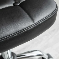 Chaise de Bureau - Lot de 2 Chaises de Bureau avec Assise Confortable et Roulettes Pivotantes, Acier, Noir, 45x47x87 cm