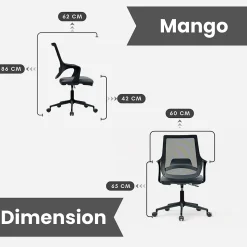 Chaise de bureau à roulettes Solange